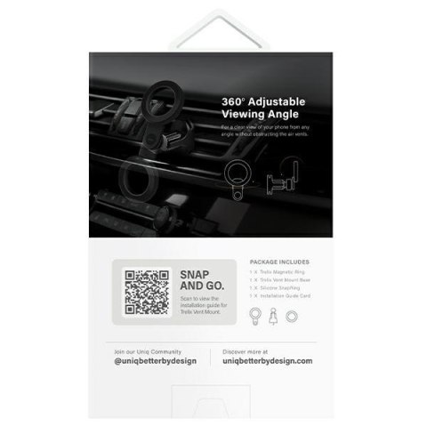 UNIQ magnetyczny uchwyt sam TrelixCar Air Vent Mount czarny/midnight black
