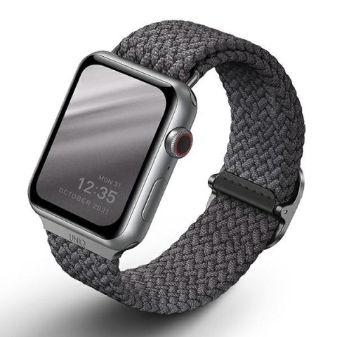 UNIQ pasek Aspen Apple Watch 40/38/41mm Series 1/2/3/4/5/6/7/8/9/SE/SE2/SE3 Braided szary/granite grey