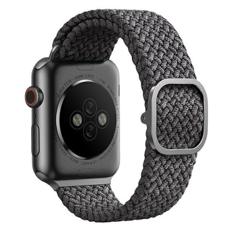 UNIQ pasek Aspen Apple Watch 40/38/41mm Series 1/2/3/4/5/6/7/8/9/SE/SE2/SE3 Braided szary/granite grey