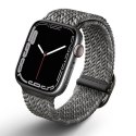 UNIQ pasek Aspen Apple Watch 44/42/45 mm Series 1/2/3/4/5/6/7/8/9/SE/SE2/SE3 Braided DE szary/pebble grey