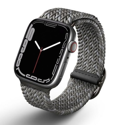 UNIQ pasek Aspen Apple Watch 44/42/45 mm Series 1/2/3/4/5/6/7/8/9/SE/SE2/SE3 Braided DE szary/pebble grey
