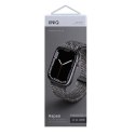 UNIQ pasek Aspen Apple Watch 44/42/45 mm Series 1/2/3/4/5/6/7/8/9/SE/SE2/SE3 Braided DE szary/pebble grey