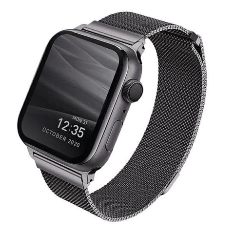 UNIQ pasek Dante Apple Watch Series 1/2/3/4/5/6/7/8/9/SE/SE2/SE3 38/40/41mm Stainless Steel grafitowy/graphite