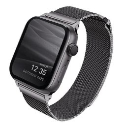 UNIQ pasek Dante Apple Watch Series 1/2/3/4/5/6/7/8/9/SE/SE2/SE3 42/44/45mm Stainless Steel grafitowy/graphite