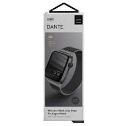 UNIQ pasek Dante Apple Watch Series 1/2/3/4/5/6/7/8/9/SE/SE2/SE3 42/44/45mm Stainless Steel grafitowy/graphite
