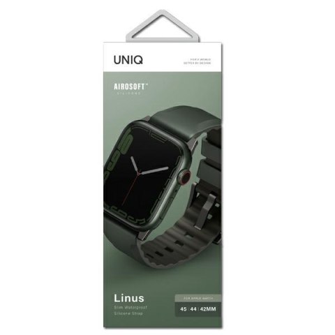 UNIQ pasek Linus Apple Watch Series 1/2/3/4/5/6/7/8/9/SE/SE2/SE3/Ultra/Ultra 2/Ultra 3 42/44/45/49mm. Airosoft Silicone zie
