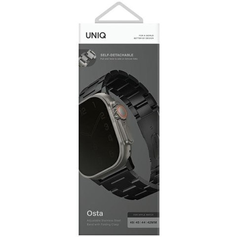 UNIQ pasek Osta Apple Watch 42/44/45/ 49mm Series 1/2/3/4/5/6/7/8/9/10/11/SE/SE2/SE3/Ultra/Ultra 2/Ultra 3 Stainless Steel cz