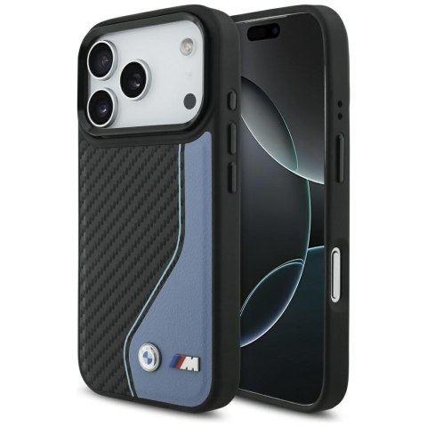 Etui BMW M Carbon Logo MagSafe do iPhone 17 Pro niebieski