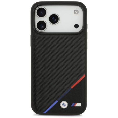 Etui BMW M Carbon Tricolor Line MagSafe do iPhone 17 Pro Max / 18 Pro Max czarny