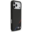 Etui BMW M Carbon Tricolor Line MagSafe do iPhone 17 Pro Max / 18 Pro Max czarny