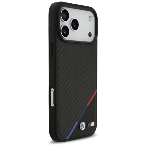 Etui BMW M Carbon Tricolor Line MagSafe do iPhone 17 Pro Max / 18 Pro Max czarny