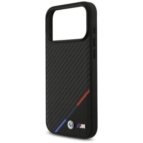 Etui BMW M Carbon Tricolor Line MagSafe do iPhone 17 Pro Max / 18 Pro Max czarny