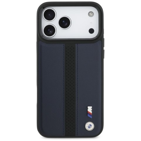Etui BMW M Perforated Stripe Logo MagSafe do iPhone 17 Pro Max granatowy