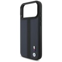 Etui BMW M Perforated Stripe Logo MagSafe do iPhone 17 Pro Max granatowy