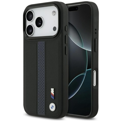 Etui BMW M Perforated Stripe Logo MagSafe do iPhone 17 Pro / 18 Pro niebieski