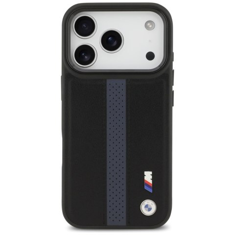 Etui BMW M Perforated Stripe Logo MagSafe do iPhone 17 Pro / 18 Pro niebieski