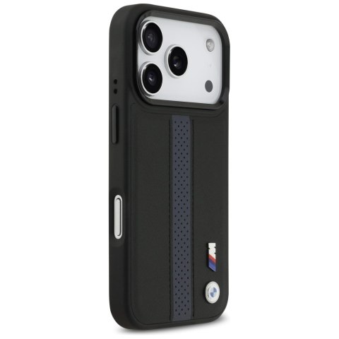 Etui BMW M Perforated Stripe Logo MagSafe do iPhone 17 Pro / 18 Pro niebieski