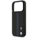 Etui BMW M Perforated Stripe Logo MagSafe do iPhone 17 Pro / 18 Pro niebieski