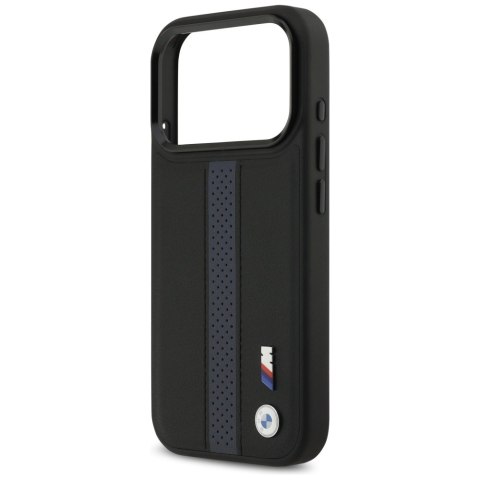 Etui BMW M Perforated Stripe Logo MagSafe do iPhone 17 Pro / 18 Pro niebieski