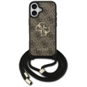 Etui Guess 4G Big Logo Cord Stap Crossbody do iPhone 17 brązowy