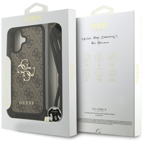Etui Guess 4G Big Logo Cord Stap Crossbody do iPhone 17 brązowy