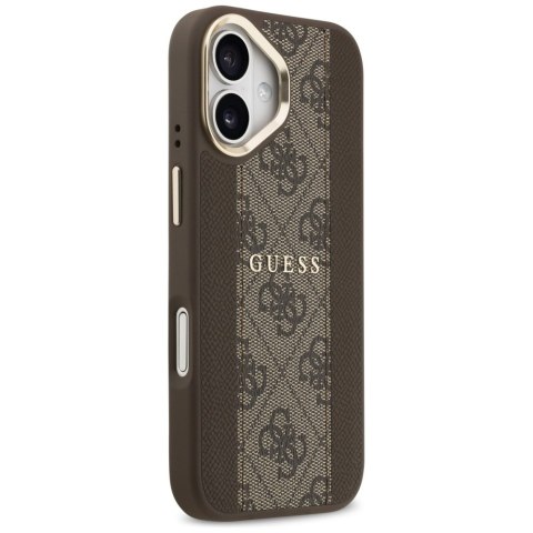 Etui Guess 4G Stripe MagSafe do iPhone 17 brązowy