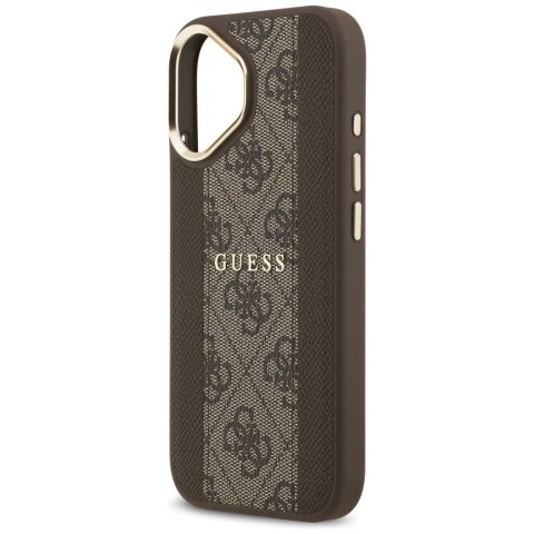 Etui Guess 4G Stripe MagSafe do iPhone 17 brązowy