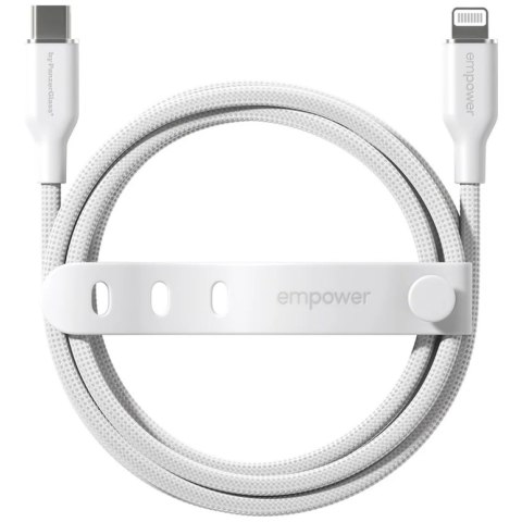 Kabel empower by PanzerGlass Racing 60W USB-C do Lightning 1.2m srebrno-biały