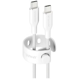 Kabel empower by PanzerGlass Racing 60W USB-C do USB-C 1.2m srebrno-biały