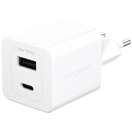 Ładowarka sieciowa empower by PanzerGlass Turbo 35W USB-C USB-A srebrno-biały