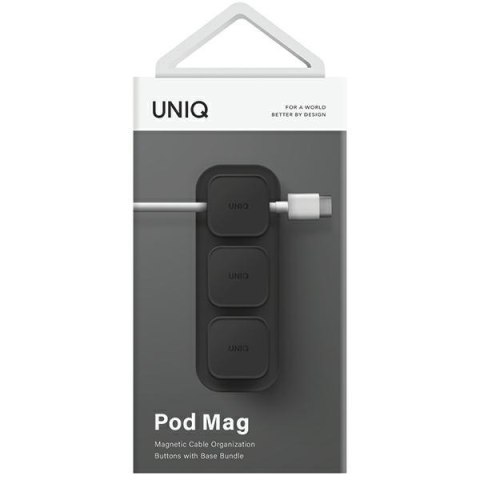 UNIQ Pod Mag magnetyczny organizer dokabli + baza ciemnoszary/charcoal dark grey
