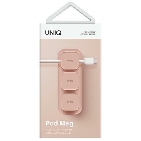 UNIQ Pod Mag magnetyczny organizer dokabli + baza różowy/blush pink