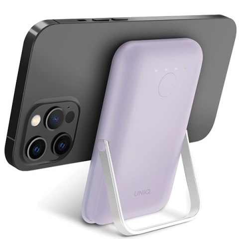 UNIQ Powerbank Hoveo 5000mAh USB-C 20WPD Fast charge Wireless Magnetic liliowy/lilac lavender