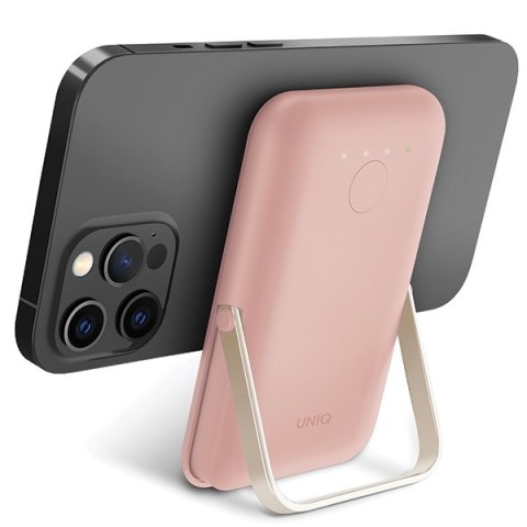 UNIQ Powerbank Hoveo 5000mAh USB-C 20WPD Fast charge Wireless Magnetic różowy/blush pink