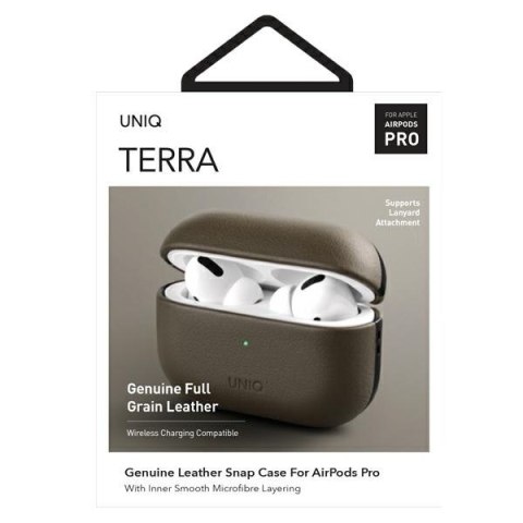 UNIQ etui Terra AirPods ProGenuine Leather oliwkowy/olive