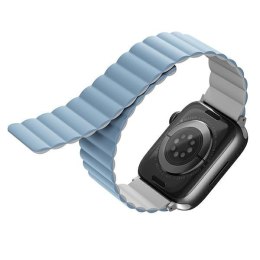 UNIQ pasek Revix Apple Watch Series 1/2/3/4/5/6/7/8/9/SE/SE2/SE3 38/40/41mm. Reversible Magnetic biały-niebieski/white-blue
