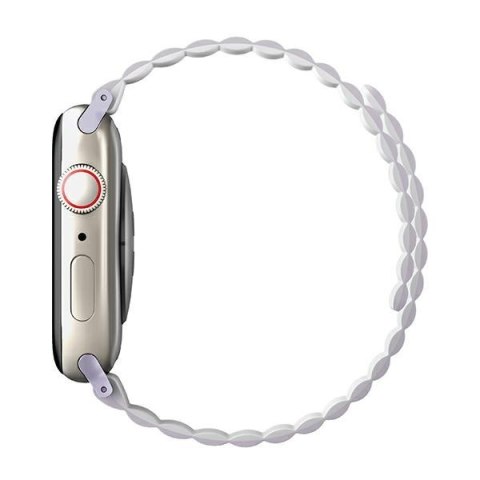 UNIQ pasek Revix Apple Watch Series 1/2/3/4/5/6/7/8/9/SE/SE2/SE3 38/40/41mm. Reversible Magnetic lilak-biały/lilac-white