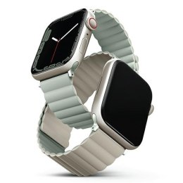 UNIQ pasek Revix Apple Watch Series 1/2/3/4/5/6/7/8/9/SE/SE2/SE3 38/40/41mm. Reversible Magnetic zielony-beżowy/sage-beige
