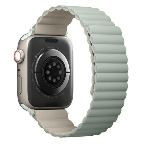 UNIQ pasek Revix Apple Watch Series 1/2/3/4/5/6/7/8/9/SE/SE2/SE3 38/40/41mm. Reversible Magnetic zielony-beżowy/sage-beige