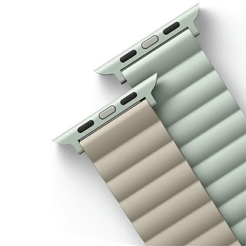 UNIQ pasek Revix Apple Watch Series 1/2/3/4/5/6/7/8/9/SE/SE2/SE3 38/40/41mm. Reversible Magnetic zielony-beżowy/sage-beige