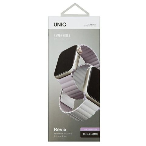 UNIQ pasek Revix Apple Watch Series 1/2/3/4/5/6/7/8/9/SE/SE2/SE3/Ultra/Ultra 2/Ultra 3 42/44/45/49mm. Reversible Magnetic l