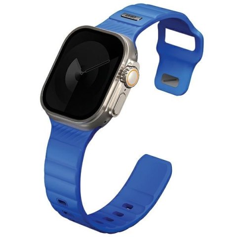 UNIQ pasek Stride Apple Watch Series 1/2/3/4/5/6/7/8/9/SE/SE2/SE3/Ultra/Ultra 2/Ultra 3 42/44/45/49mm FKM Rubber Strap niebi