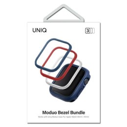 UNIQ ramki do Moduo 3in1 Apple Watch Series 4/5/6/7/8/9/SE/SE2/SE3 44/45mm Niebieski-Czerwony-Biały/Blue-Red-White