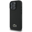 Zestaw 2w1 Lacoste Etui + Kabel USB-C Iconic Petit Pique Woven MagSafe do iPhone 16 Pro Max czarny