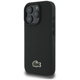 Zestaw 2w1 Lacoste Etui + Kabel USB-C Iconic Petit Pique Woven MagSafe do iPhone 16 Pro czarny