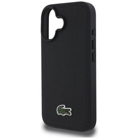 Zestaw 2w1 Lacoste Etui + Kabel USB-C Iconic Petit Pique Woven MagSafe do iPhone 16 czarny
