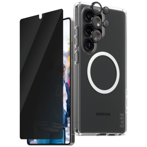 Zestaw ochronny CARE by PanzerGlass Flagship 3w1 Etui+Szkło Prywatyzujące+Lens do Samsung Galaxy S25 Ultra