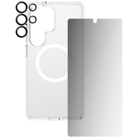 Zestaw ochronny CARE by PanzerGlass Flagship 3w1 Etui+Szkło Prywatyzujące+Lens do Samsung Galaxy S25 Ultra