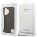 Etui Guess Peony Hot Stamp MagSafe do iPhone 17 brązowy