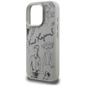 Etui Karl Lagerfeld Grained Pattern & Logo MagSafe do iPhone 16 Pro szary
